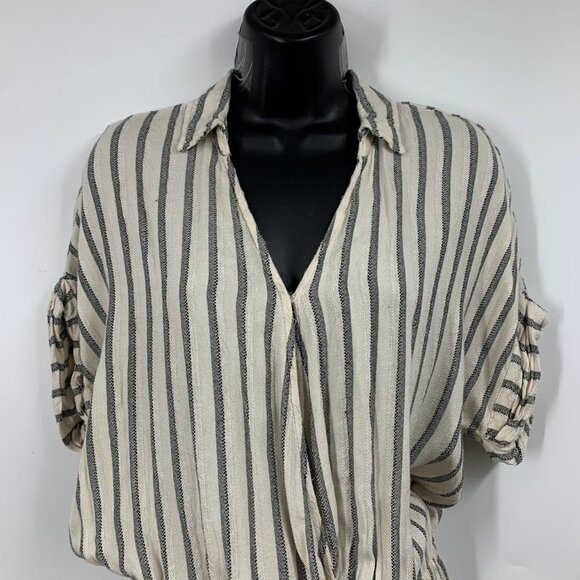 Lou & Grey Women's Striped Rayon Relaxed Short Sleeve Romper Size XS - Picture 3 of 14